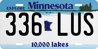 MN license plate 336LUS