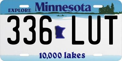 MN license plate 336LUT