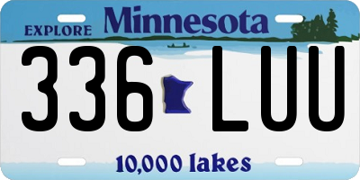MN license plate 336LUU