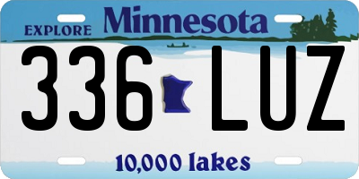 MN license plate 336LUZ