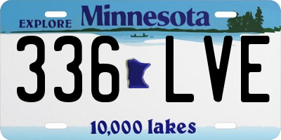 MN license plate 336LVE