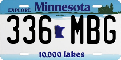 MN license plate 336MBG