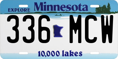 MN license plate 336MCW