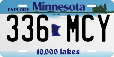 MN license plate 336MCY