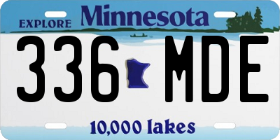 MN license plate 336MDE
