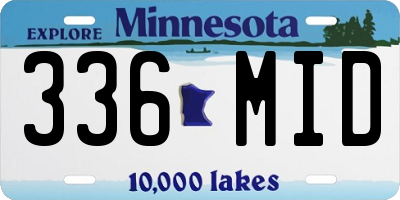 MN license plate 336MID