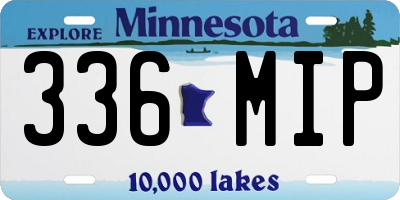 MN license plate 336MIP