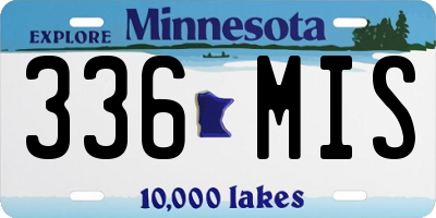 MN license plate 336MIS