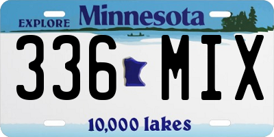 MN license plate 336MIX