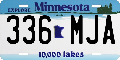 MN license plate 336MJA