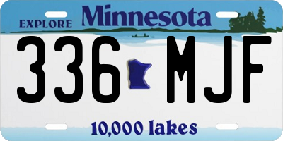 MN license plate 336MJF