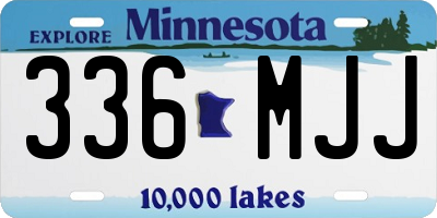 MN license plate 336MJJ