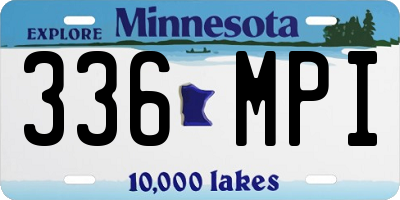 MN license plate 336MPI