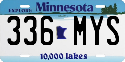 MN license plate 336MYS