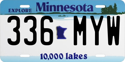 MN license plate 336MYW