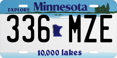MN license plate 336MZE
