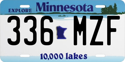 MN license plate 336MZF