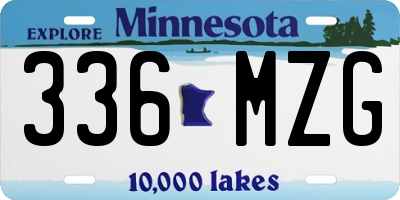 MN license plate 336MZG