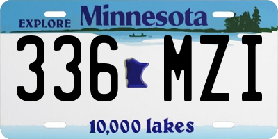 MN license plate 336MZI
