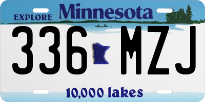 MN license plate 336MZJ