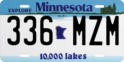 MN license plate 336MZM