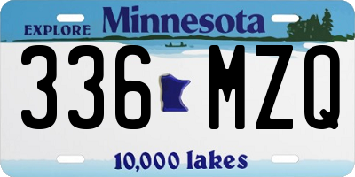 MN license plate 336MZQ