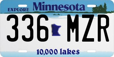 MN license plate 336MZR