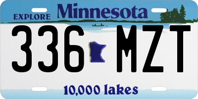 MN license plate 336MZT