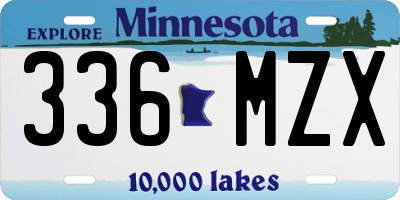 MN license plate 336MZX