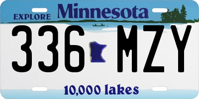MN license plate 336MZY