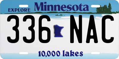 MN license plate 336NAC