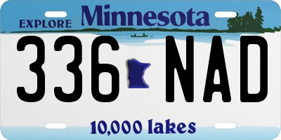 MN license plate 336NAD