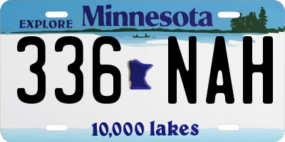 MN license plate 336NAH