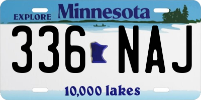 MN license plate 336NAJ