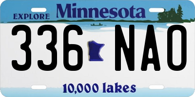 MN license plate 336NAO
