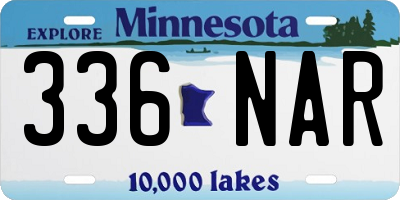MN license plate 336NAR