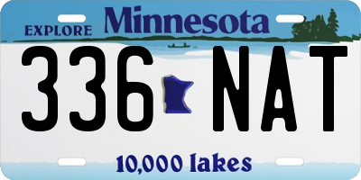 MN license plate 336NAT