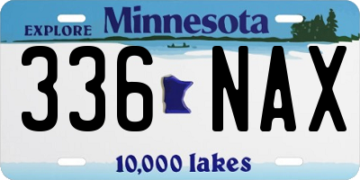 MN license plate 336NAX