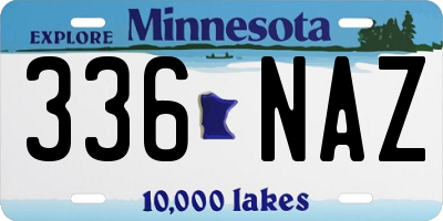 MN license plate 336NAZ