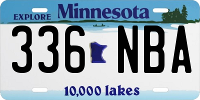 MN license plate 336NBA