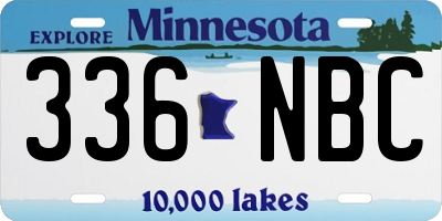 MN license plate 336NBC