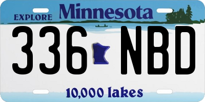 MN license plate 336NBD
