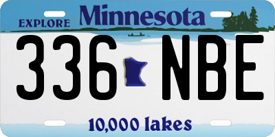 MN license plate 336NBE