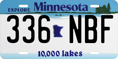 MN license plate 336NBF
