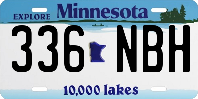 MN license plate 336NBH
