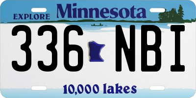 MN license plate 336NBI