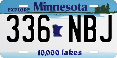 MN license plate 336NBJ