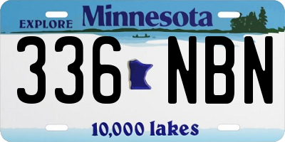 MN license plate 336NBN