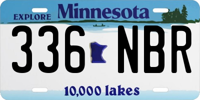 MN license plate 336NBR
