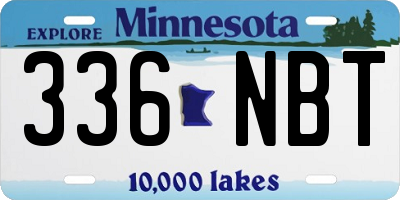 MN license plate 336NBT